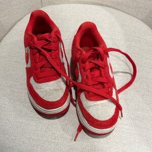 Nike Air Fuzzy Red and White Kids Sneakers - 2.5